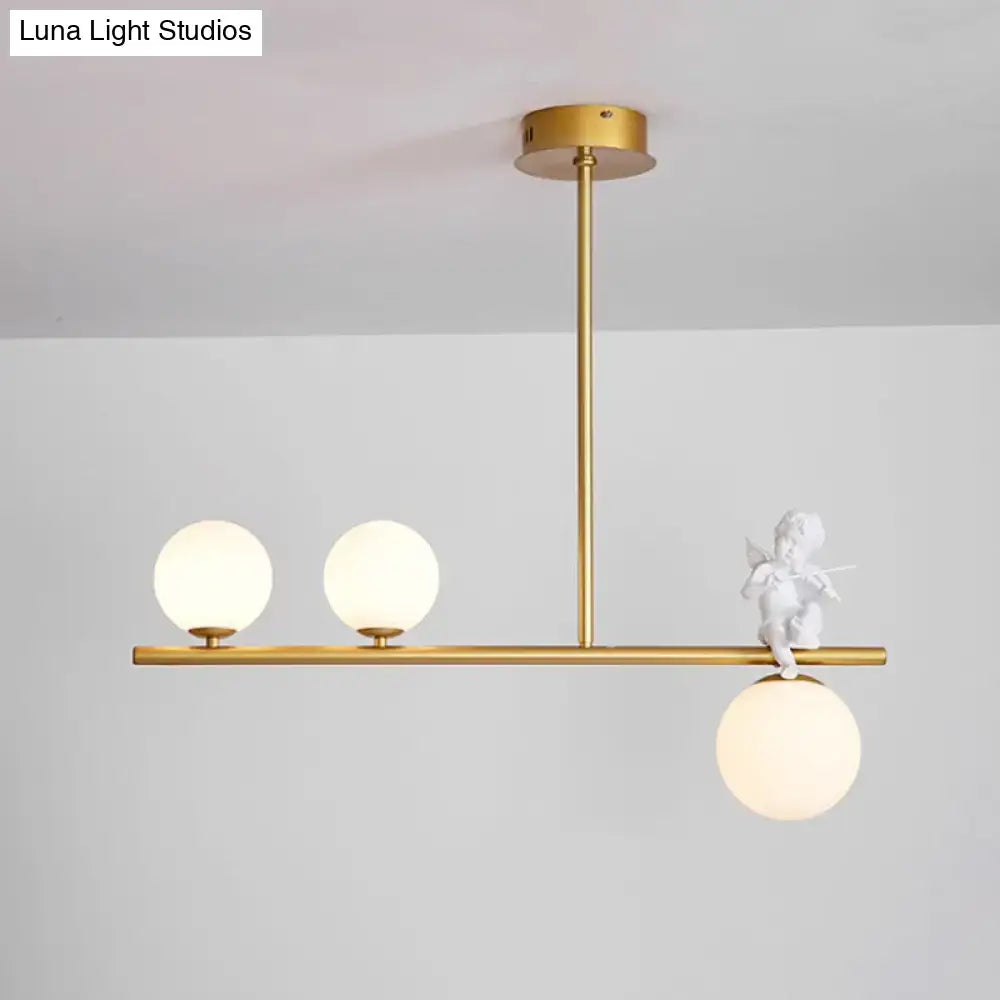 Modern black angel pendant light with glass shade kitchen island