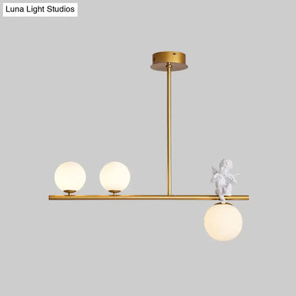 Modern black angel pendant light with glass shade kitchen island