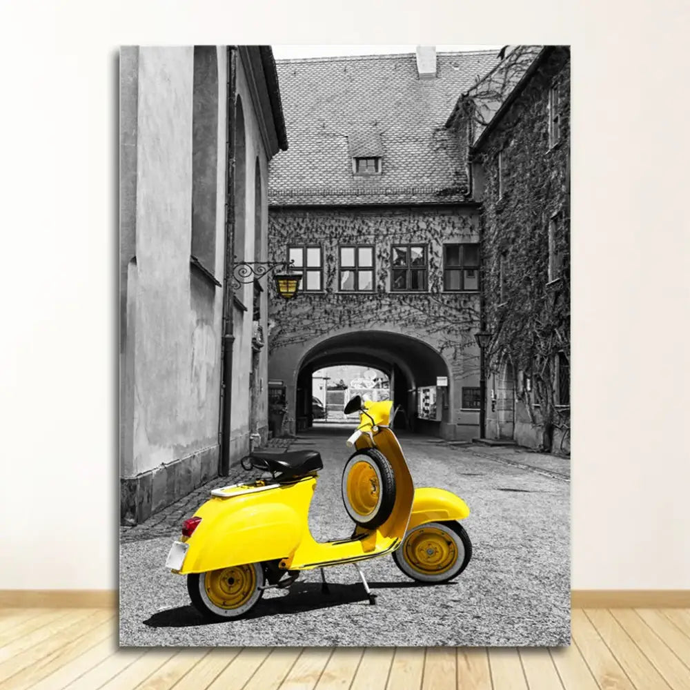 Vintage black wrought iron street lamp nordic landscape canvas living room