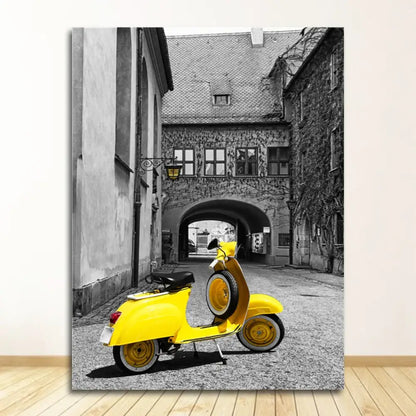 Vintage black wrought iron street lamp nordic landscape canvas living room