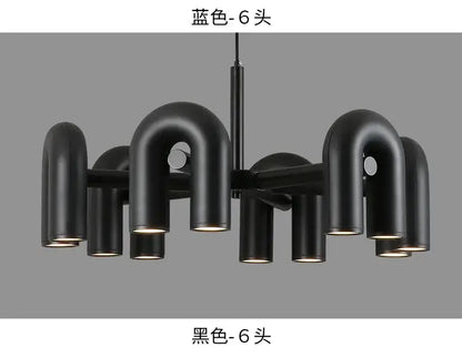 Modern gray 4 light led ceiling chandelier living room pendant
