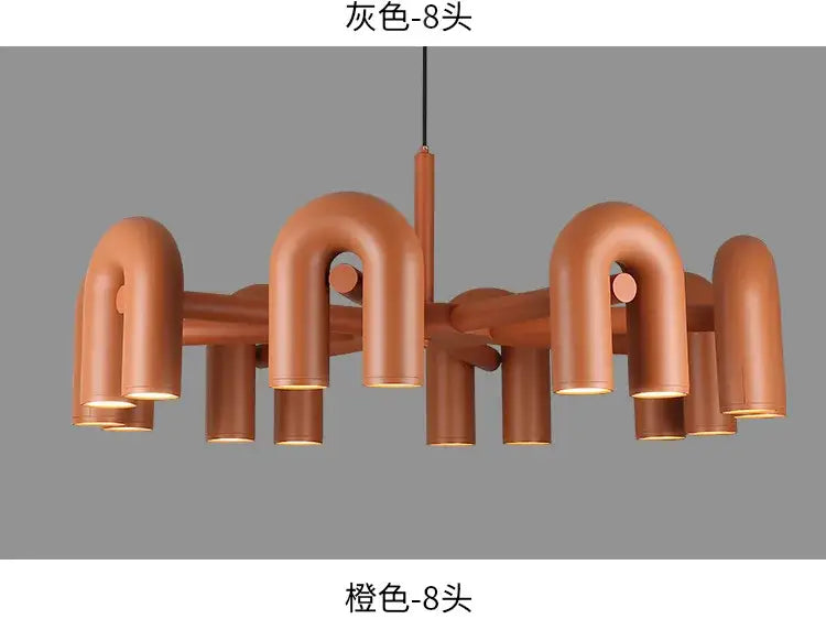 Modern gray 4 light led ceiling chandelier living room pendant