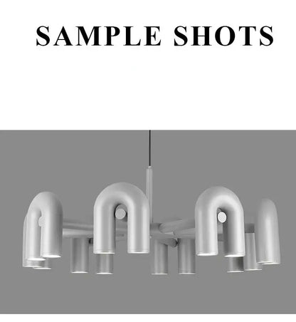 Modern gray 4 light led ceiling chandelier living room pendant