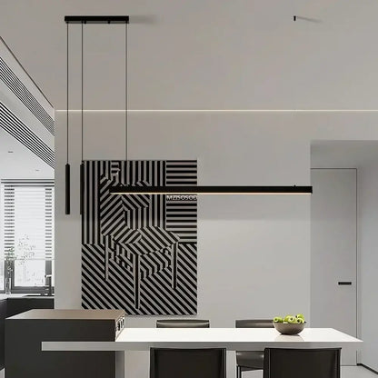 Minimalist black nordic led chandelier dining room pendant light