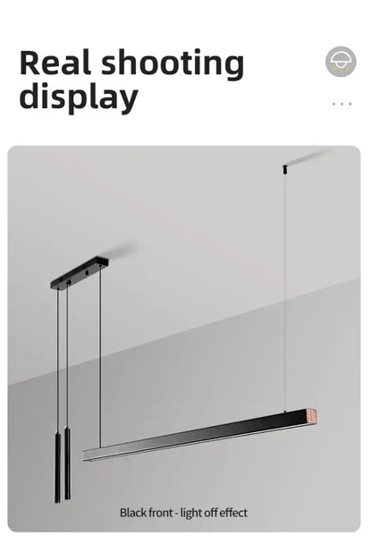 Minimalist black nordic led chandelier dining room pendant light