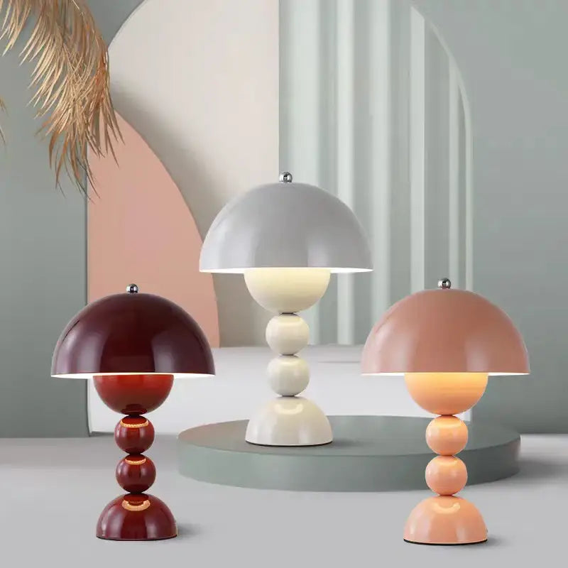 Glossy yellow nordic led table lamp bedroom usb dimmable light