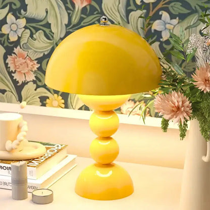Glossy yellow nordic led table lamp bedroom usb dimmable light