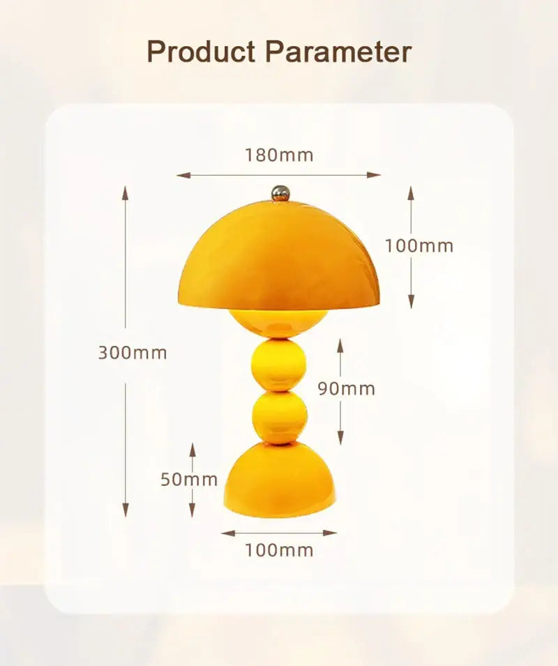 Glossy yellow nordic led table lamp bedroom usb dimmable light