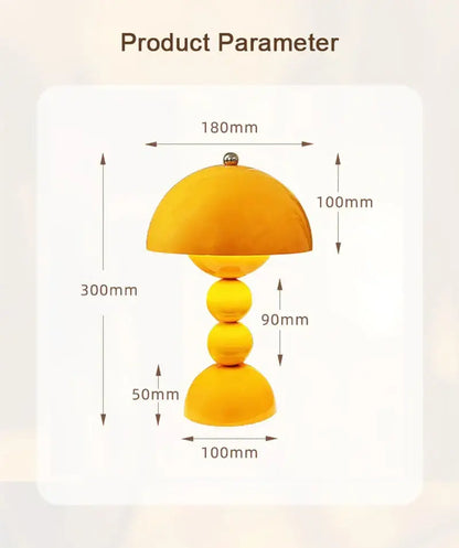 Glossy yellow nordic led table lamp bedroom usb dimmable light