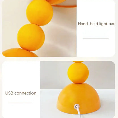 Glossy yellow nordic led table lamp bedroom usb dimmable light
