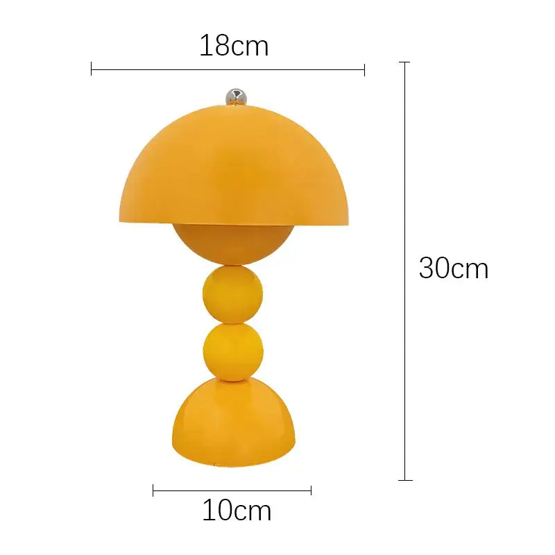 Glossy yellow nordic led table lamp bedroom usb dimmable light