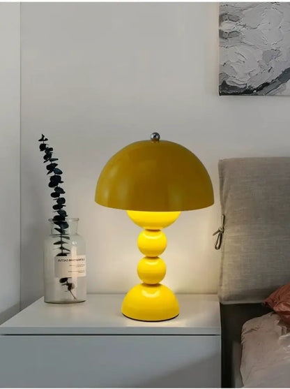 Glossy yellow nordic led table lamp bedroom usb dimmable light