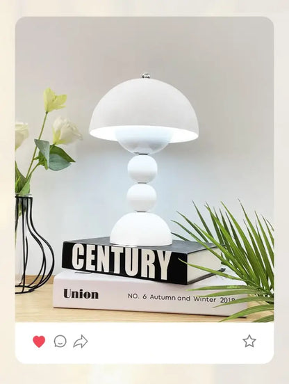 Glossy yellow nordic led table lamp bedroom usb dimmable light
