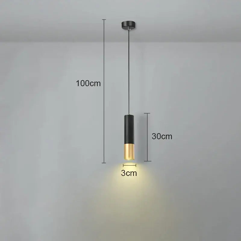 Modern black & gold led pendant light for dining room