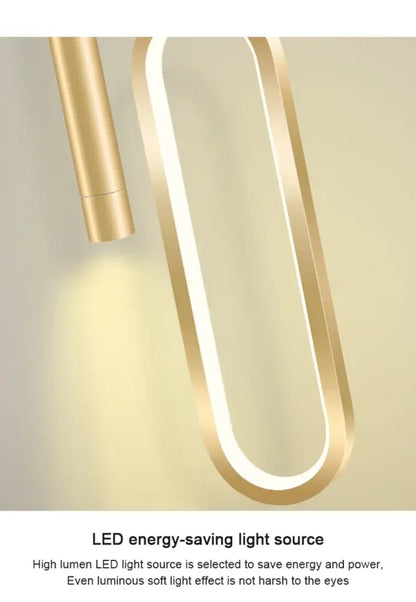 Modern black & gold led pendant light for dining room