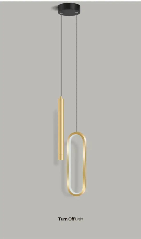 Modern black & gold led pendant light for dining room