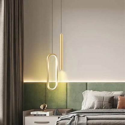 Modern black & gold led pendant light for dining room