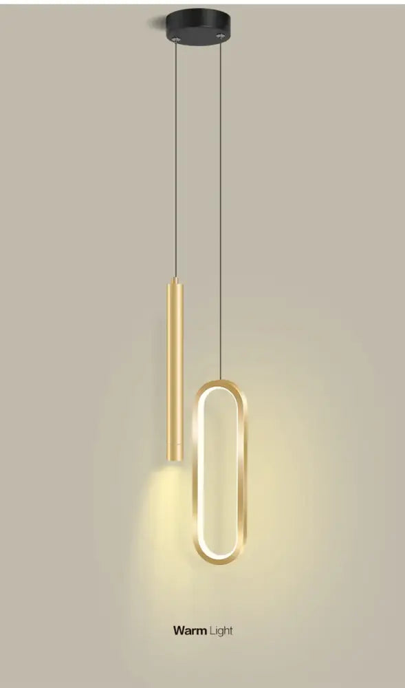 Modern black & gold led pendant light for dining room