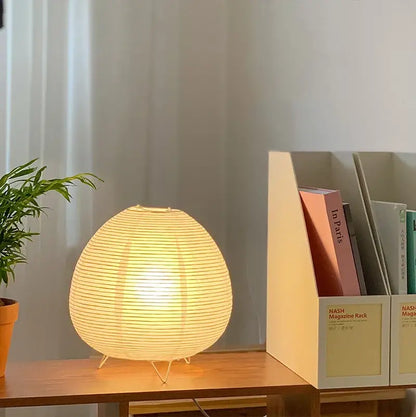 Wabi sabi white paper led table lamp bedroom lantern light