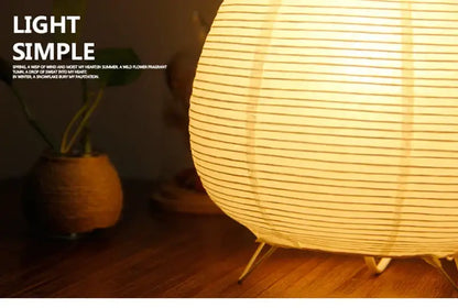 Wabi sabi white paper led table lamp bedroom lantern light