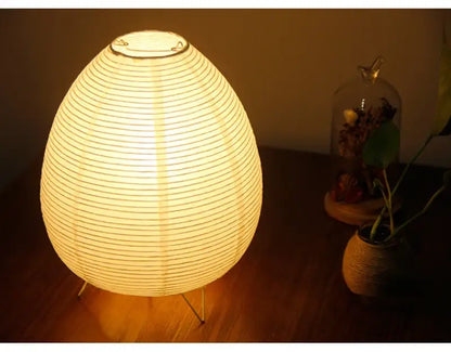 Wabi sabi white paper led table lamp bedroom lantern light