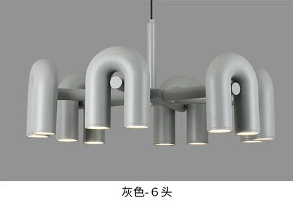 Modern red nordic u shape ceiling chandelier living room