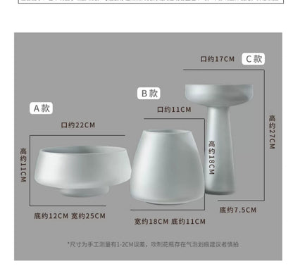 DecorBites™ Nordic Luxe Frosted Glass Vase/Table Decoration