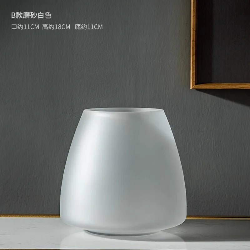 DecorBites™ Nordic Luxe Frosted Glass Vase/Table Decoration
