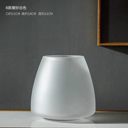DecorBites™ Nordic Luxe Frosted Glass Vase/Table Decoration