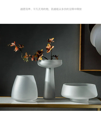 DecorBites™ Nordic Luxe Frosted Glass Vase/Table Decoration
