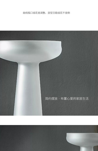 DecorBites™ Nordic Luxe Frosted Glass Vase/Table Decoration