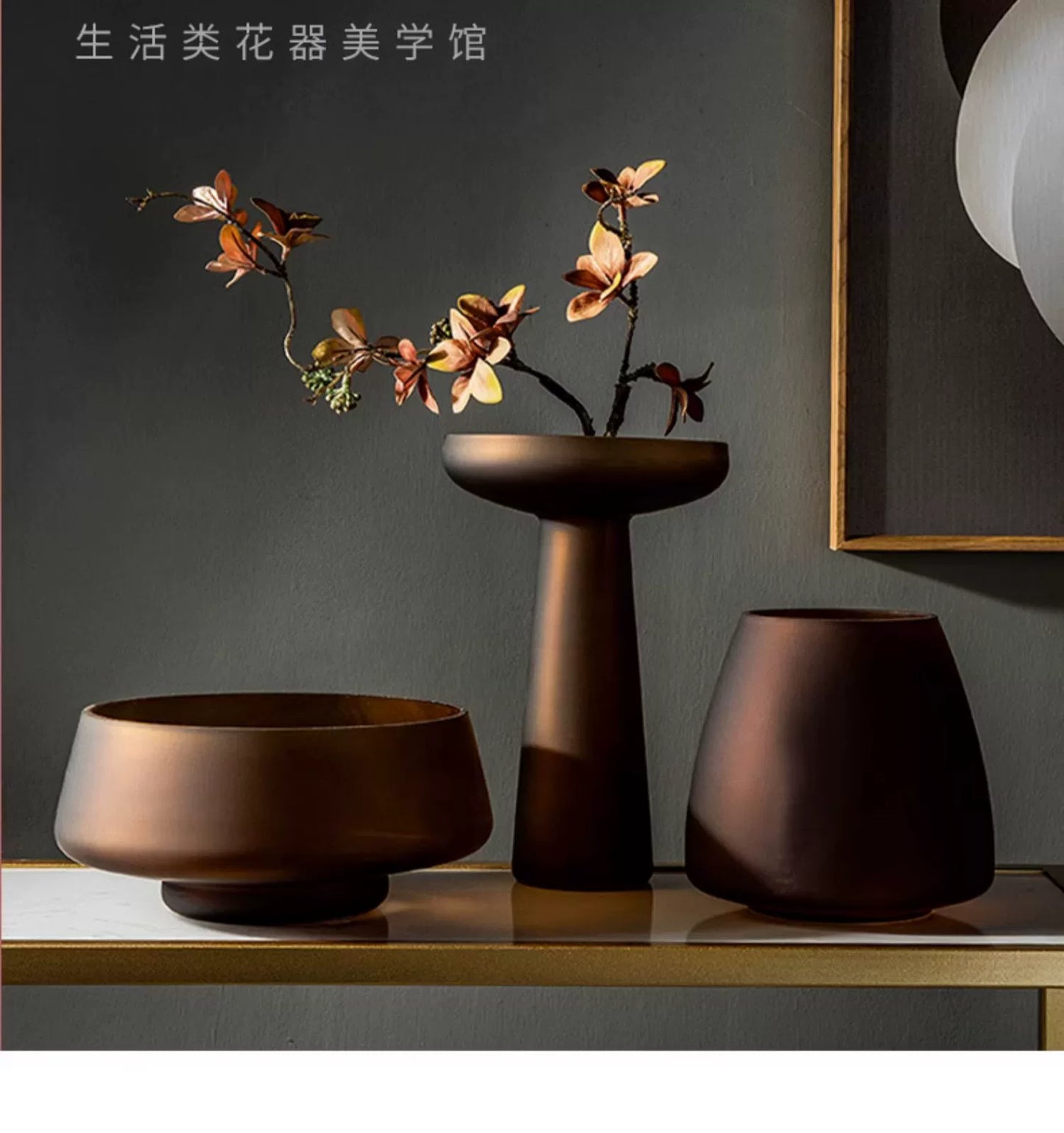 DecorBites™ Nordic Luxe Frosted Glass Vase/Table Decoration