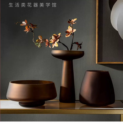 DecorBites™ Nordic Luxe Frosted Glass Vase/Table Decoration