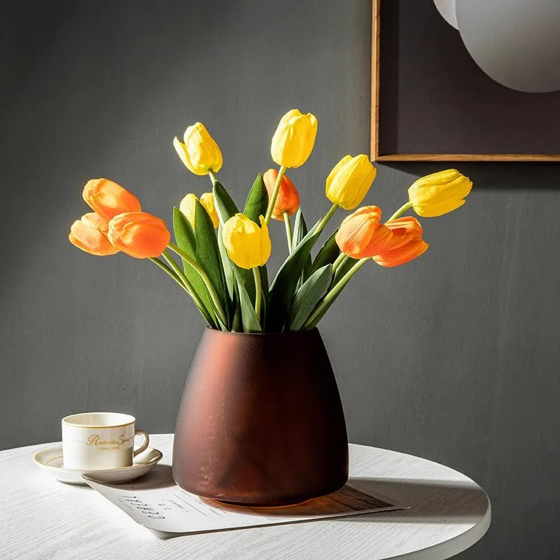 DecorBites™ Nordic Luxe Frosted Glass Vase/Table Decoration