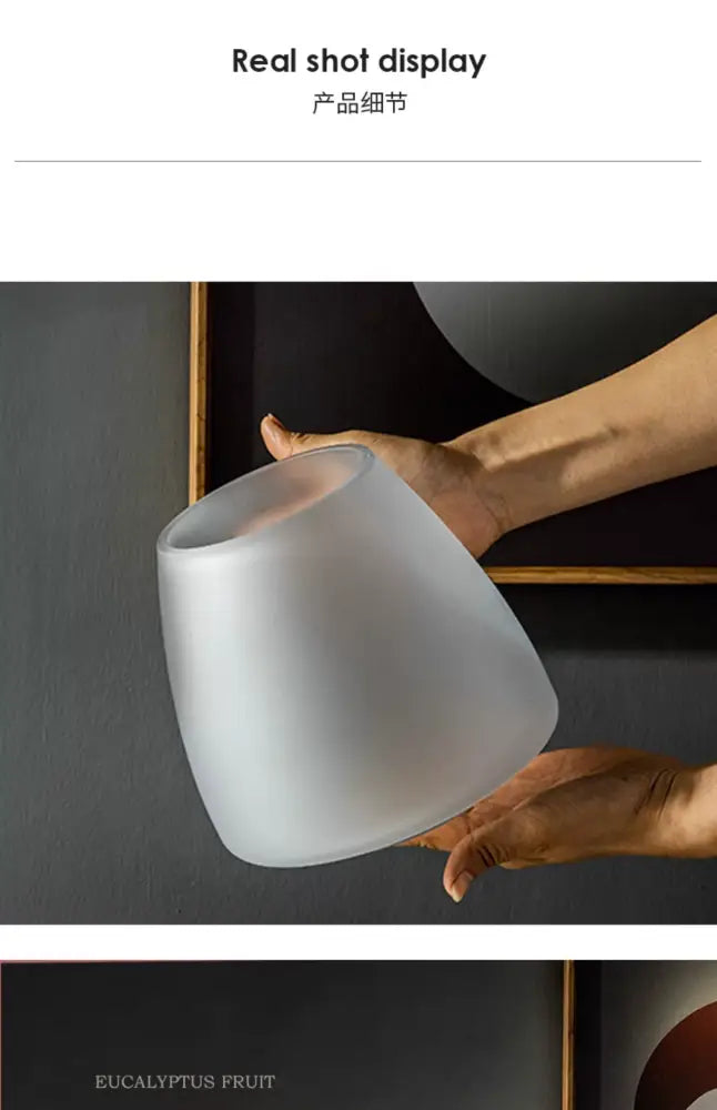 Nordic matte bronze frosted glass vase living room table decor