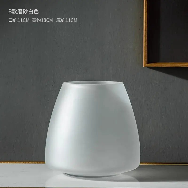 Nordic matte bronze frosted glass vase living room table decor