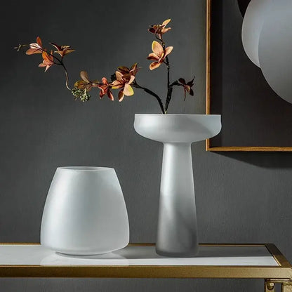 Nordic matte bronze frosted glass vase living room table decor
