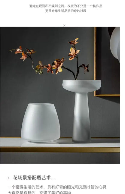 Nordic matte bronze frosted glass vase living room table decor