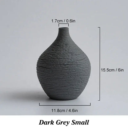 Nordic luxury textured white ceramic vase for living room decor
