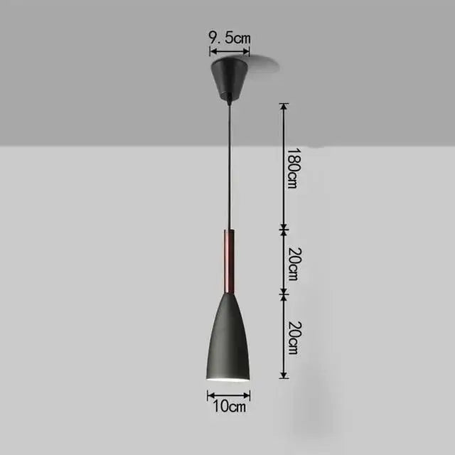 Nordic minimalist black white and gray kitchen island pendant light