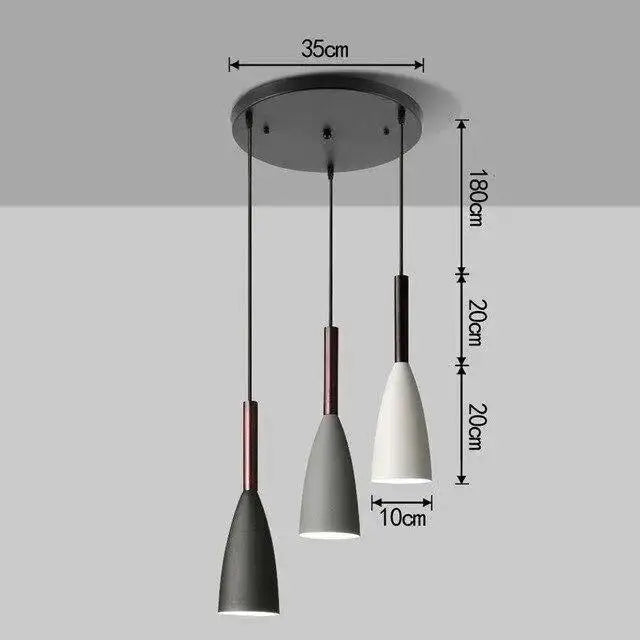 Nordic minimalist black white and gray kitchen island pendant light