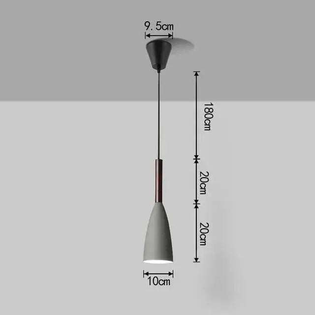 Nordic minimalist black white and gray kitchen island pendant light