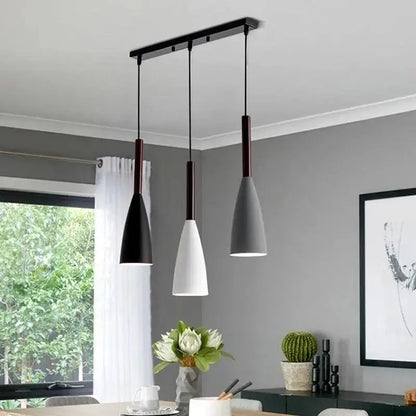 Nordic minimalist black white and gray kitchen island pendant light