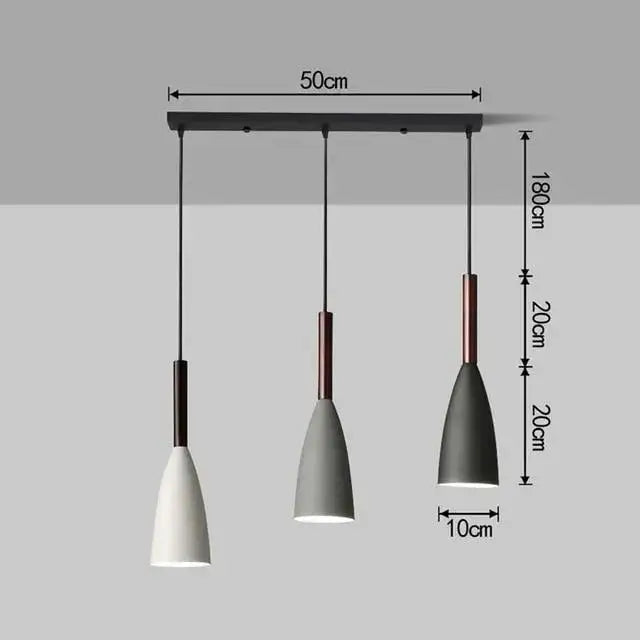 Nordic minimalist black white and gray kitchen island pendant light