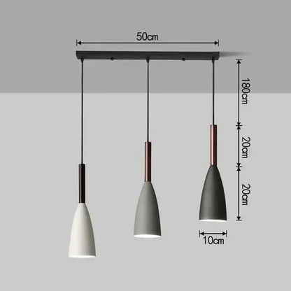 Nordic minimalist black white and gray kitchen island pendant light