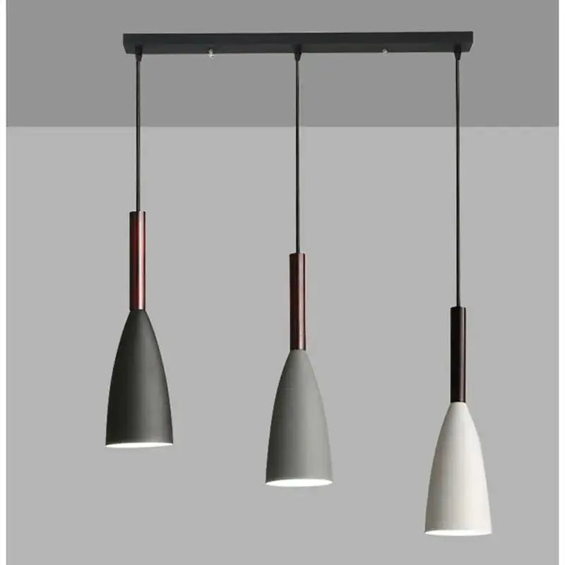Nordic minimalist black white and gray kitchen island pendant light