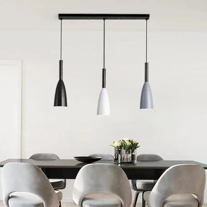 Nordic minimalist black white and gray kitchen island pendant light