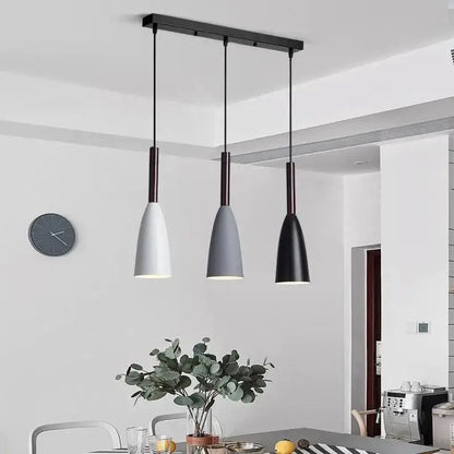 Nordic minimalist black white and gray kitchen island pendant light