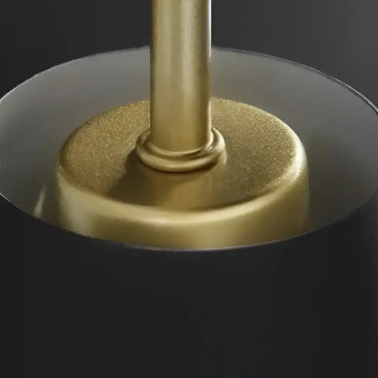 Minimalist blue and brass wall lamp – bedroom conical sconce