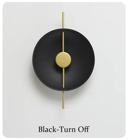 Minimalist matte gold and black modern wall sconce bedroom light